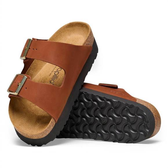 NEW BIRKENSTOCK arizona platform nubuck in pecan - Picture 3 of 7